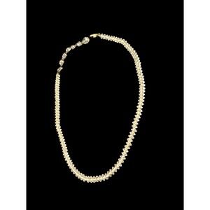 Clear Faceted Crystal Bead Choker Necklace VTG Hook Clasp 1930s 15”